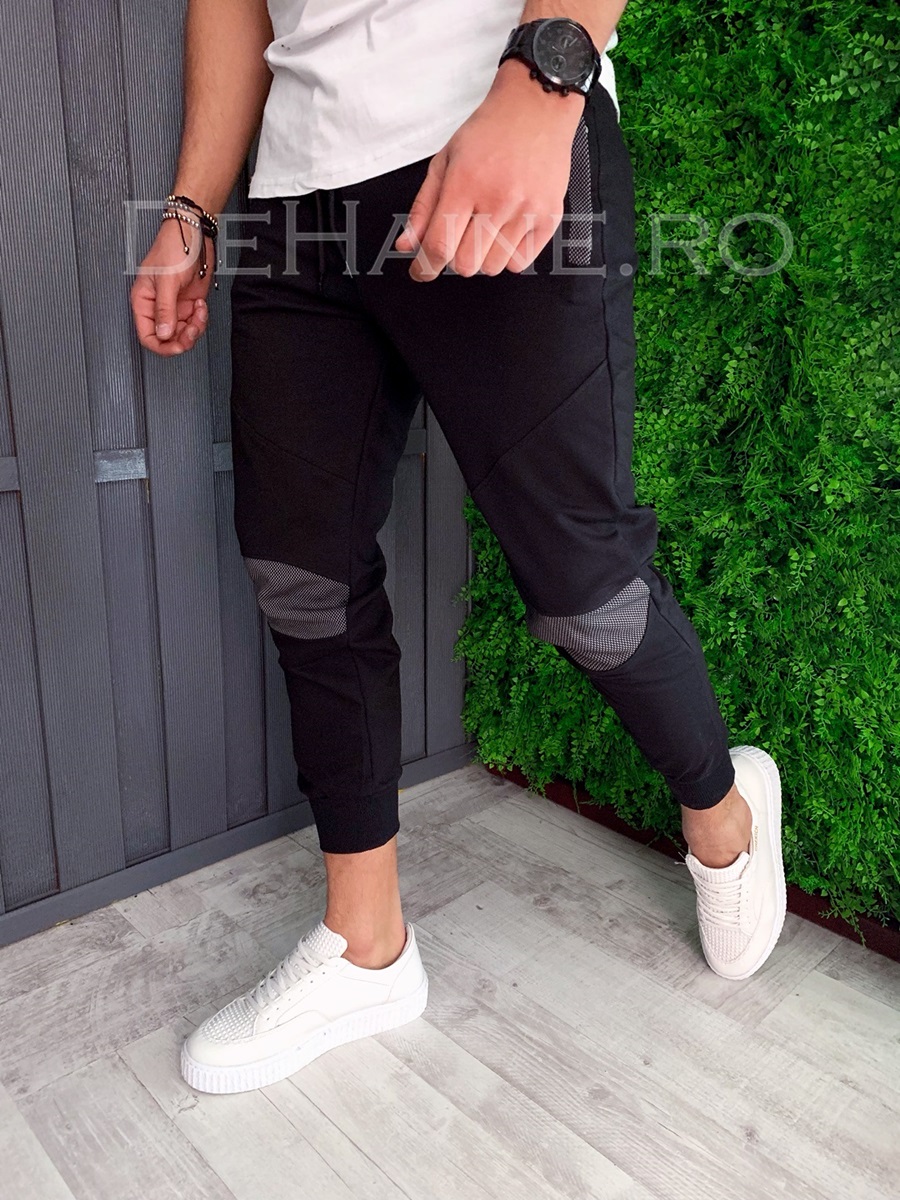 Pantaloni de trening negri conici A4380 81-4